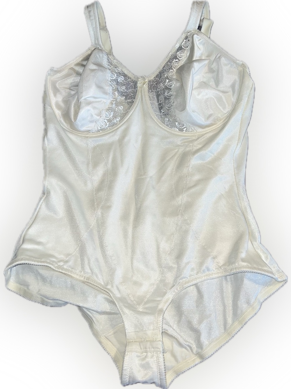 Vintage JCPenney Adonna Second Skin Satin Bodysuit Shapewear Teddy 42D